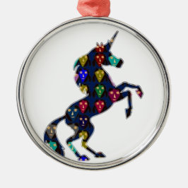 Målad navinJOSHI NVN100 för UNICORNhästsaga Julgransprydnad Metall