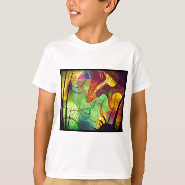 Målad nebulosa - Eldopalabstrakt T-shirt (Framsida)