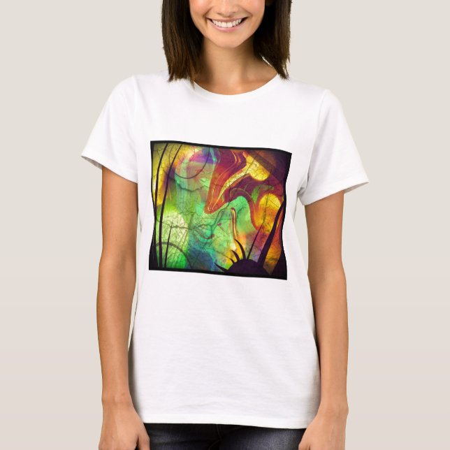 Målad nebulosa - Eldopalabstrakt Tee Shirt (Framsida)