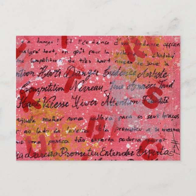 Målad och skriven arbetsyta vykort (Framsida)