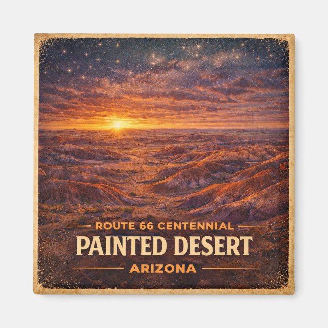Målad öken Arizona Skymning Centennial Magnet (Framsidan)