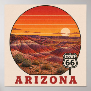 Målad öken Route 66 Arizona Affisch