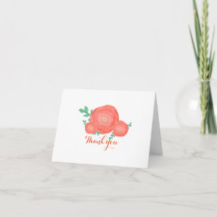 Målad orange blomster tackkort