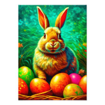 Målad Påskhare med ägg