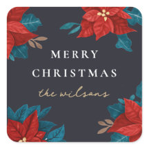 Målad Poinsettias-jul