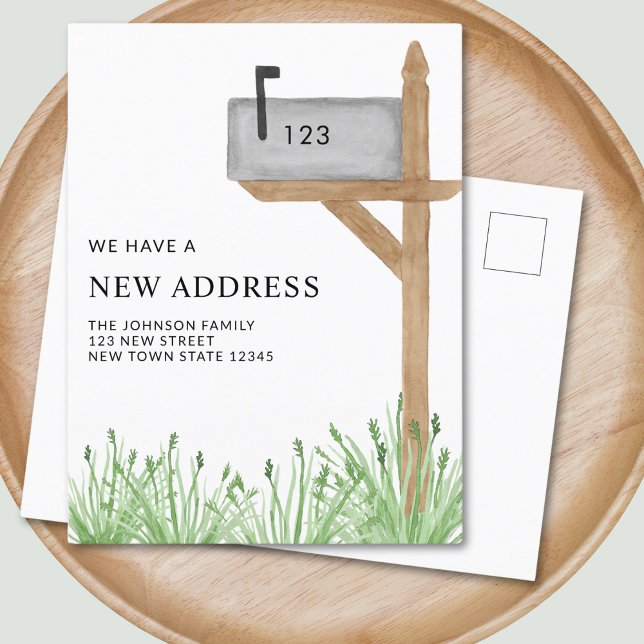 Målad postlåda vattenfärg ny Flytta i hemmet Meddelande Vykort (Skapare uppladdad)