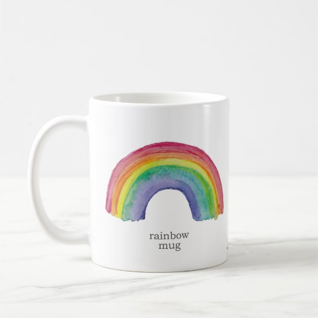 målad regnbåge mugg/bogha froise Scottish Gaelic Kaffemugg (Vänster)