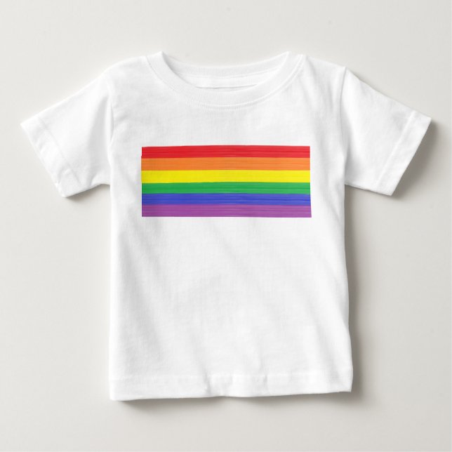 Målad regnbågeflagga tee shirt (Framsida)