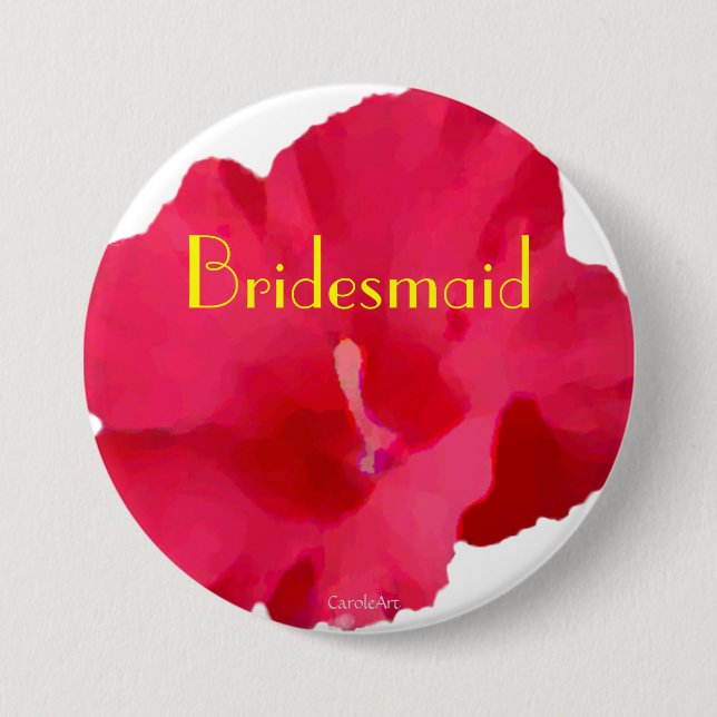 Målad röd hibiskus knapp (Framsida)