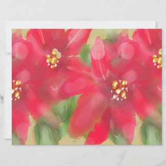 Målad röd och grön Poinsettia juldesign