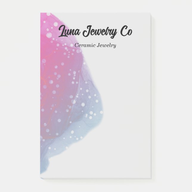 Målad Rosa Rainbow Business Post-it Block (Framsida)