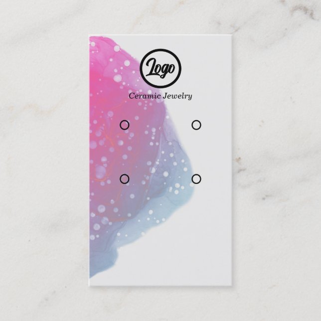 Målad Rosa Splatter Two Earring Sets Jewelry Visitkort (Framsida)