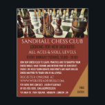 Målad schackbräde, Chess Klubb Advertising Flygblad<br><div class="desc">Målade schackbrädet,  reklamutlösare för schackutssaft för Klubb av Affärskortet Store.</div>