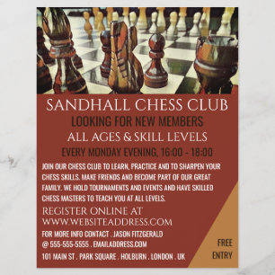 Målad schackbräde, Chess Klubb Advertising Reklamblad