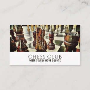 Målad schackbräde, Chess-Klubb Visitkort