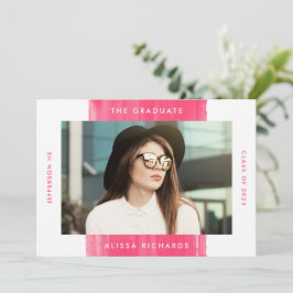 Målad Shock rosa | Foto-Studentfest Inbjudningar