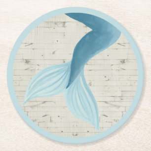 Målad Sjöjungfru-samling Underlägg Papper Rund