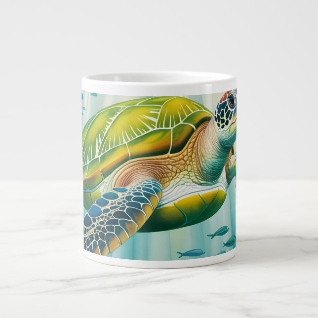 Målad Sköldpadda Jumbo Mugg (Framsidan)