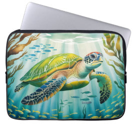 Målad Sköldpadda Laptop Fodral