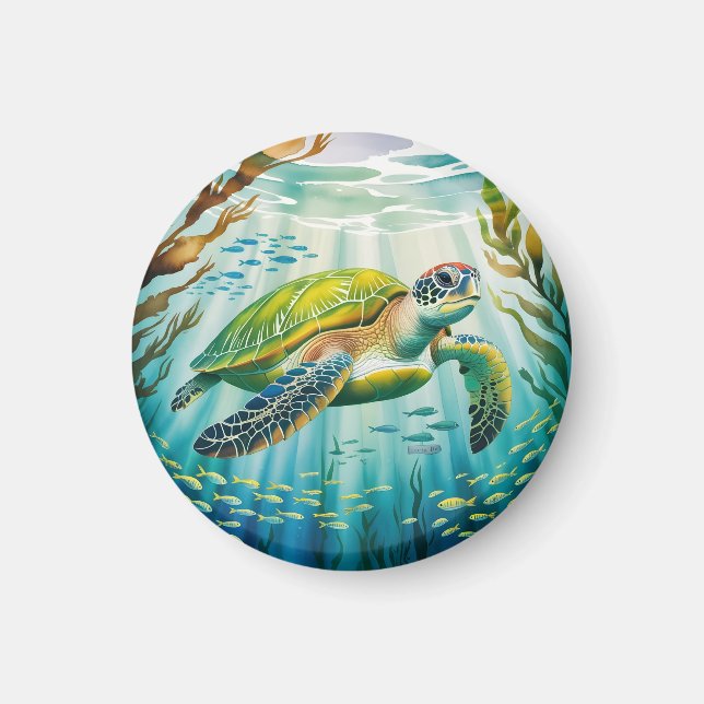 Målad Sköldpadda Magnet (Framsidan)