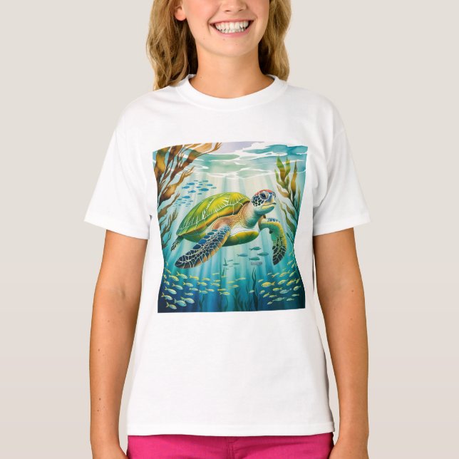 Målad Sköldpadda T Shirt (Framsida)