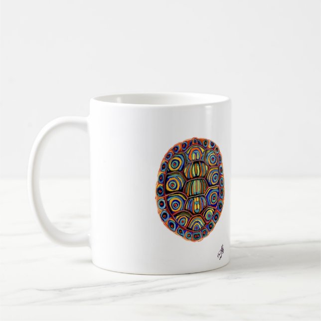 Målad sköldpaddasnäckamugg kaffemugg (Vänster)