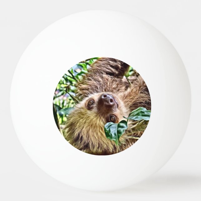 målad Sloth Pingisboll (Framsidan)