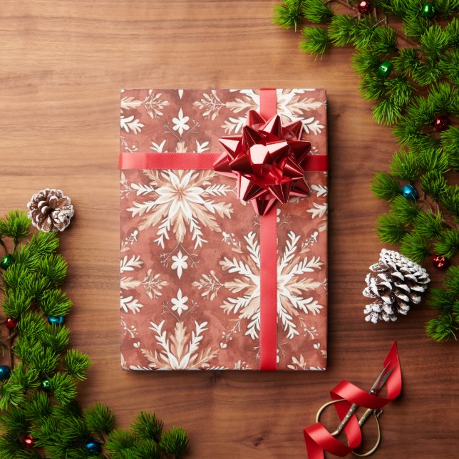 Målad snöflinga Holiday jul Presentpapper (Julgåva)