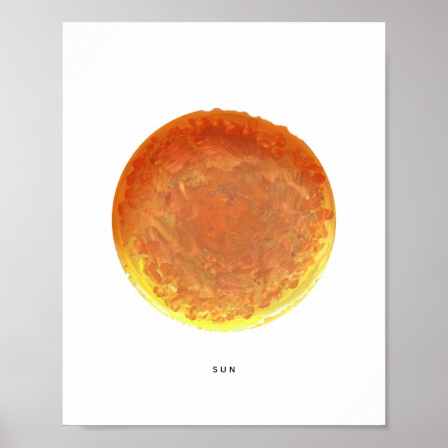 Målad sol konsttryck poster (Framsidan)