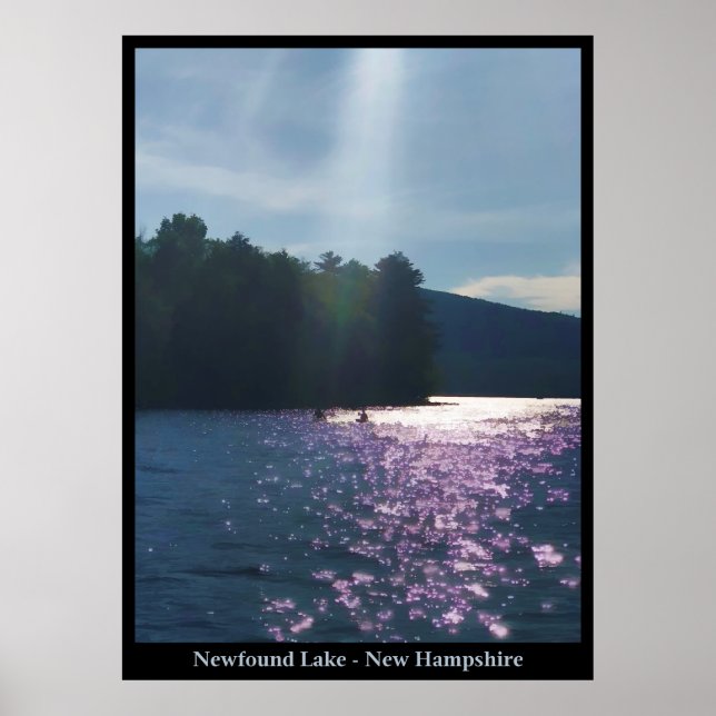 Målad solnedgång: Kayaking i Newfound Sjö Poster (Framsidan)