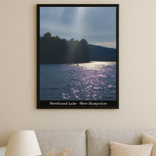 Målad solnedgång: Kayaking i Newfound Sjö Poster