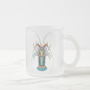 Målad Spiny hummermugg Frostad Glasmugg