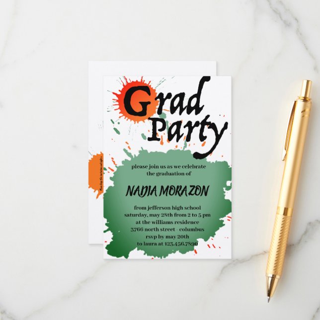 Målad Studentfest Tilläggskort (Fram/Back In Situ)