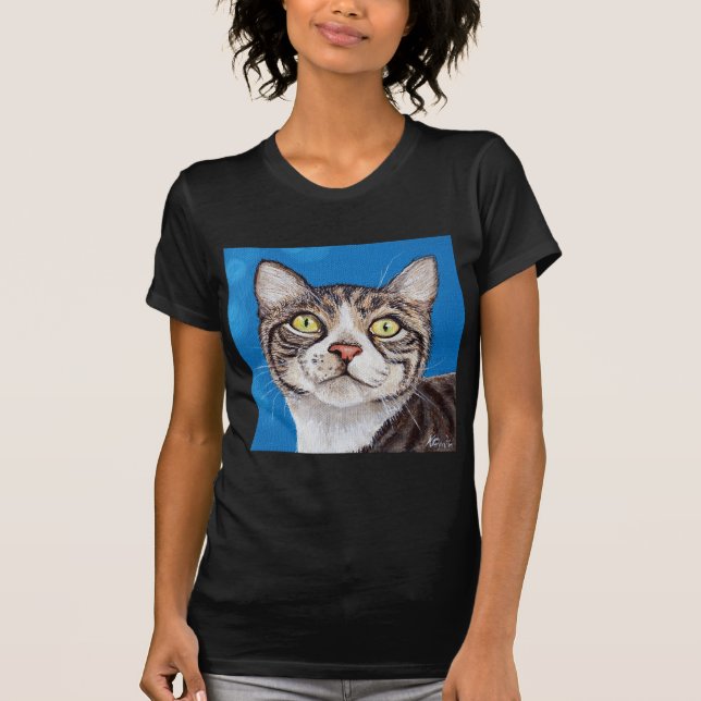 Målad tabbykatt tee shirt (Framsida)