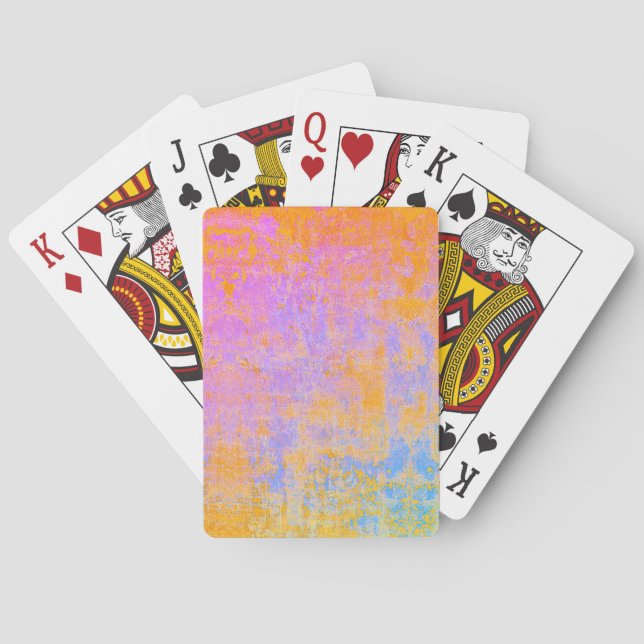 målad textur i solnedgångsfärger casinokort (Baksidan)