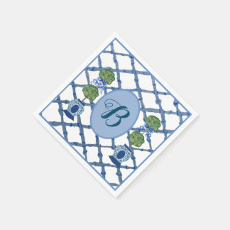 Målad Topiary Chinoiserie Ingefärakrukor Kruka Pappersservett