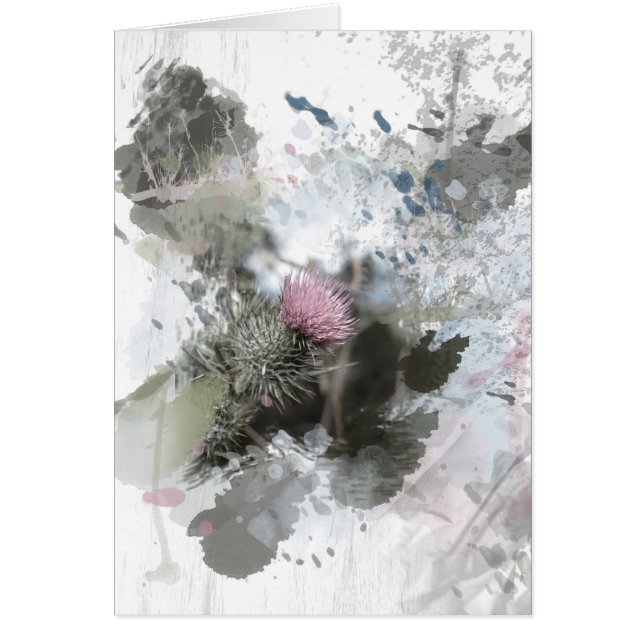 Målad tråd på texturerad bakgrund hälsningskort (Framsidan)