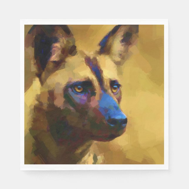 Målad Varg Pappersservett (Framsidan)