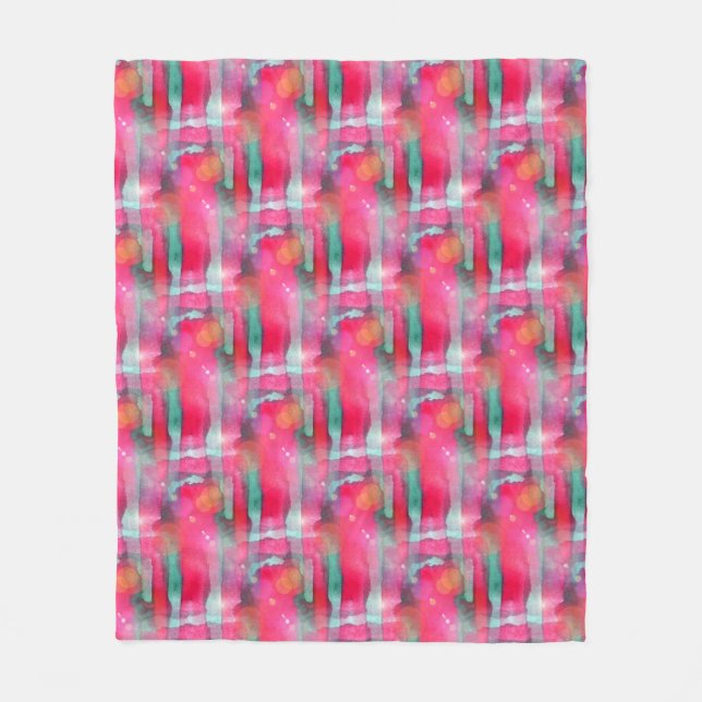 Målad vattenfärg för solilsken blick abstrakt fleecefilt (Framsidan)