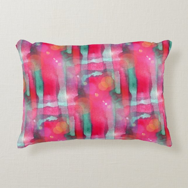 Målad vattenfärg för solilsken blick abstrakt prydnadskudde (Framsidan)