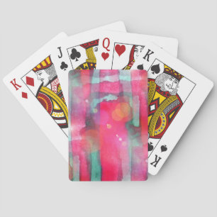 Målad vattenfärg för solilsken blick abstrakt spel kort