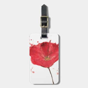 Målad vattenfärgvallmoblomma 2 bagagebricka