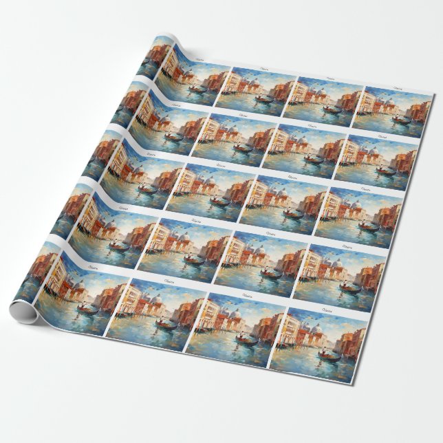 Målad Venedig, Italien Presentpapper (Utrullad)