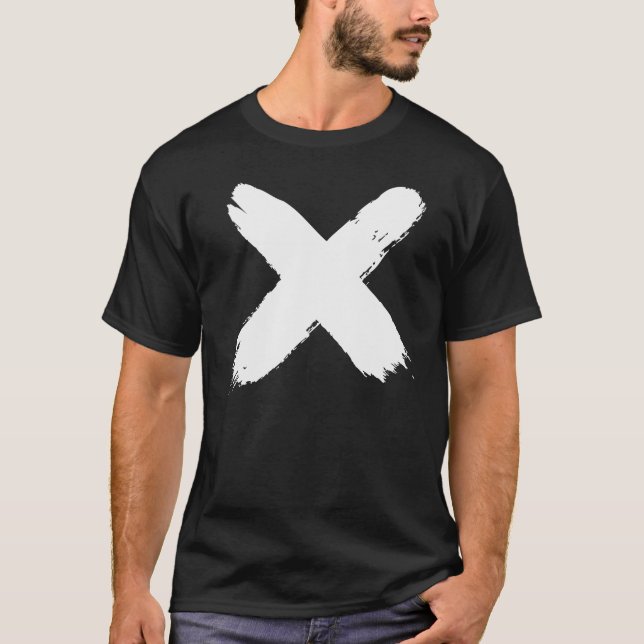 Målad "x-" T-tröja Tee Shirt (Framsida)