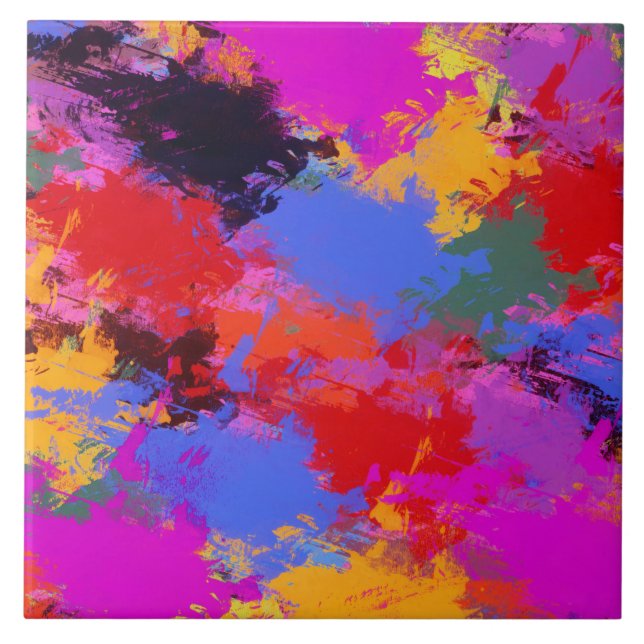 Målad Zebra Kakelplatta (Framsidan)