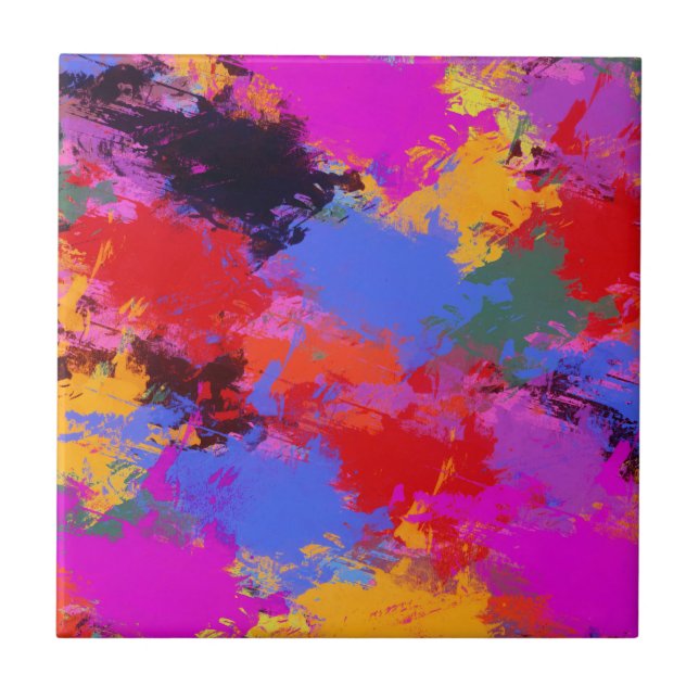 Målad Zebra Kakelplatta (Framsidan)