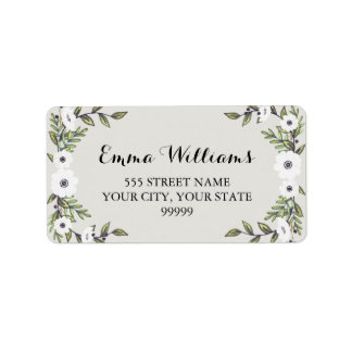 Målade anemoner - adressetiketter