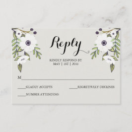Målade anemoner - Bröllop OSA Card Kort