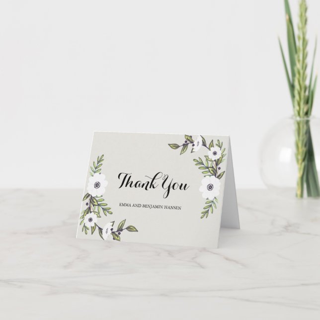 Målade Anemoner - tack-kort Tack Kort (Framsida)