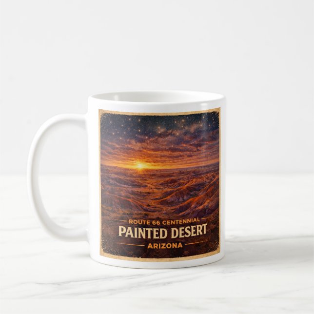 Målade Badlands Stjärnklara Arizona Morgon Kaffemugg (Vänster)